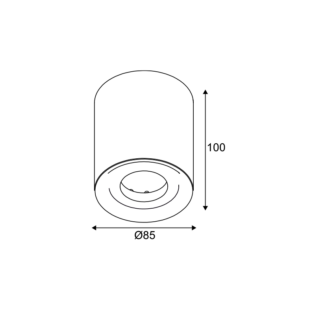 Aca-Lighting ^ΟΡΟΦΗΣ Φ/Σ 1ΧGU10 ΜΑΥΡΟ ΤΣΙΜΕΝΤΟ D8,5XH10CM MONTE