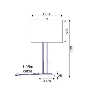 Aca-Lighting ΕΠΙΤΡΑΠΕΖΙΟ Φ/Σ 1ΧΕ27 BELIZE ΧΡΥΣΟ ΜΕΤ/ΚΟ+ΛΕΥΚΟ ΑΜΠΑΖΟΥΡ-ΜΑΡΜΑΡΟ IP20 D35,6XH66CM