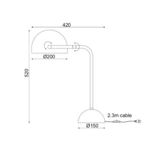 Aca-Lighting ΕΠΙΤΡΑΠΕΖΙΟ Φ/Σ 1ΧΕ27 ΜΕΤΑΛΛΙΚΟ+ΜΑΡΜΑΡΟ 35Χ23ΧΗ48CM OCEANUS