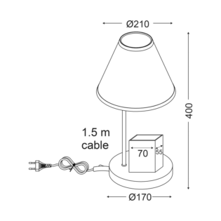 Aca-Lighting ΠΟΡΤΑΤΙΦ 1ΧΕ27 ΜΟΛΥΒΟΘΗΚΗ ΠΕΤΑΛΟΥΔΕΣ Φ21ΧΗ40CM PAIGNIO