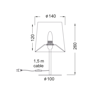 Aca-Lighting ΠΟΡΤΑΤΙΦ ΥΦΑΣΜΑ ΜΑΥΡΟ 1X40W E14 H28CM ARIOSO