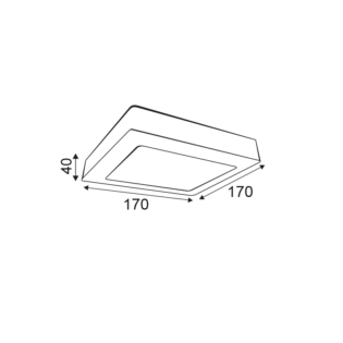 Aca-Lighting SQUARE NM CEIL.LED SLIMPANEL 14W4000K 970Lm230V 172X172 Ra80