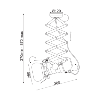 Aca-Lighting ΟΡΟΦΗΣ Φ/Σ 1ΧΕ27 ΜΕΤΑΛΛΙΚΟ ΜΑΥΡΟ 20Χ34Χ90CM ALMODOVAR