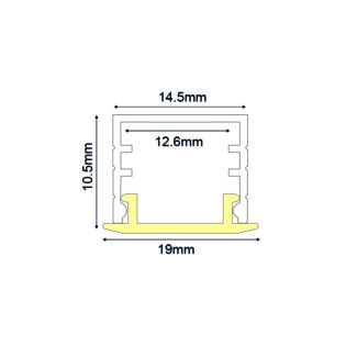 Προφίλ Αλουμινίου κι Εξαρτήματα MINA SEMI TRIMLESS ALUMINUM PROFILE WITH OPAL PC DIFFUSER 2m/pc