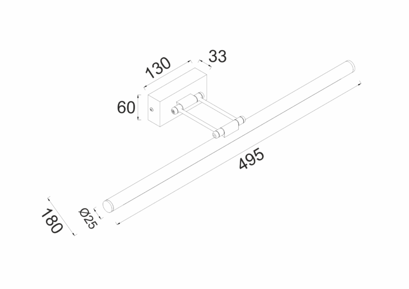 ^ΕΠΙΤΟΙΧΟ Φ/Σ LED 12W 3000K 780LM ΟΡΕΙΧΑΛΚΟ ΜΕΤ/ΚΟ IP44 50X6X19CM RIO - Image 2