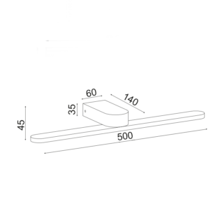 Aca-Lighting ^ΕΠΙΤΟΙΧΟ Φ/Σ LED 16W 3000K 1040LM ΛΕΥΚΟ ΜΕΤ/ΚΟ IP44 50Χ12Χ4CM PHOEBE