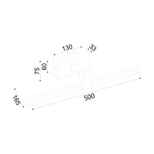 Aca-Lighting ^ΕΠΙΤΟΙΧΟ Φ/Σ LED 8W 3000K 520LM MIRAR ΜΑΥΡΟ ΜΕΤ/ΚΟ IP20 50X16,5X7,5CM