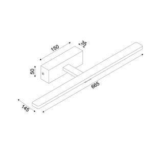 Aca-Lighting ^ΕΠΙΤΟΙΧΟ Φ/Σ LED 12W 3000K 780LM PALMA ΟΡΕΙΧΑΛΚΟ ΜΕΤ/ΚΟ IP44 66,5X14,5X5CM