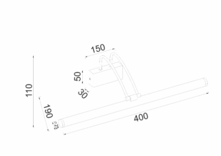 Επιτοίχια ΕΠΙΤΟΙΧΟ Φ/Σ LED 8W 3000K 520LM ΧΡΩΜΙΟ ΑΝΟΞ.ΑΤΣΑΛΙ IP44 40X12X19CM  ARIA