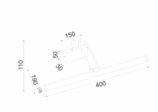 Aca-Lighting ^ΕΠΙΤΟΙΧΟ Φ/Σ LED 8W 3000K 520LM ΟΡΕΙΧΑΛΚΟ ΑΝΟΞ.ΑΤΣΑΛΙ IP44 40X12X19CM  ARIA