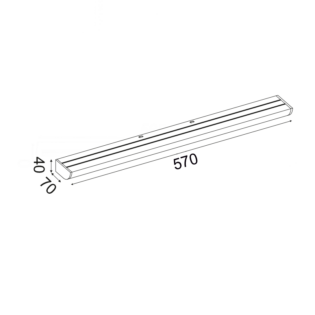 Aca-Lighting ^ΕΠΙΤΟΙΧΟ Φ/Σ LED 12W 3000K 780LM ΜΑΥΡΟ ΑΛΟΥΜΙΝΙΟ IP44 57X7X4CM KLARA