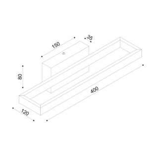 Aca-Lighting ^ΕΠΙΤΟΙΧΟ Φ/Σ LED 12W 3000K 780LM AELIA ΜΑΥΡΟ ΜΕΤ/ΚΟ IP20 40X12X8CM