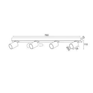 Aca-Lighting ^ΕΠΙΤΟΙΧΟ Φ/Σ 4XGU10 ΛΕΥΚΟ ΑΛΟΥΜΙΝΙΟ 76Χ7Χ11CM ELITIS