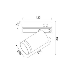 Aca-Lighting ^ΕΠΙΤΟΙΧΟ Φ/Σ 1XGU10 DIVINO ΜΑΥΡΟ ΑΛΟΥΜΙΝΙΟ IP20 12X7X13,5CM