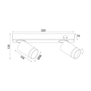 Aca-Lighting ^ΕΠΙΤΟΙΧΟ Φ/Σ 2XGU10 DIVINO ΓΚΡΙ ΑΛΟΥΜΙΝΙΟ IP20 32X7X13,5CM