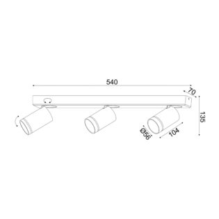 Aca-Lighting ^ΕΠΙΤΟΙΧΟ Φ/Σ 3XGU10 DIVINO ΓΚΡΙ ΑΛΟΥΜΙΝΙΟ IP20 54X7X13,5CM