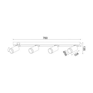 Aca-Lighting ^ΕΠΙΤΟΙΧΟ Φ/Σ 4XGU10 DIVINO ΓΚΡΙ ΑΛΟΥΜΙΝΙΟ IP20 76X7X13,5CM