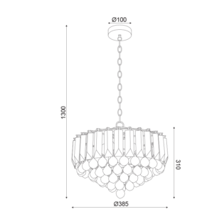 Aca-Lighting ΚΡΕΜΑΣΤΟ Φ/Σ 3ΧΕ14 ΑΚΡΥΛΙΚΟ+ΧΡΥΣΟ ΜΕΤΑΛΛΟ Φ38,ΧΗ98CM GRAPPA