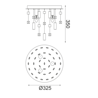 Aca-Lighting ^Φ/Σ ΟΡΟΦΗΣ 3ΧΕ14 ΧΡΩΜΙΟ ΜΕΤΑΛΛΟ Φ35ΧΗ32,5CMM SOMER