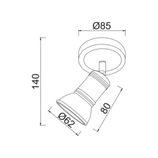 Aca-Lighting ΕΠΙΤΟΙΧΟ Φ/Σ 1ΧGU10 ΣΑΤΙΝΕ ΜΠΡΟΝΖΕ ΜΕΤΑΛΛΙΚΟ 8X8X14CM BRULEE