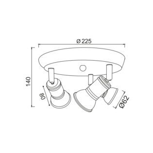 Aca-Lighting ΕΠΙΤΟΙΧΟ Φ/Σ 3ΧGU10 ΡΟΖΕΤΑ ΑΝΤΙΚΕ ΛΕΥΚΟ ΜΕΤΑΛΛΙΚΟ Φ23,5Χ14CM BRULEE