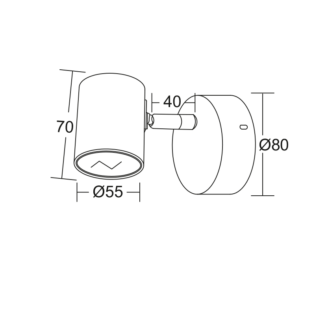 Aca-Lighting ΣΠΟΤ Ι ΜΑΥΡΟ ΜΑΤ 1ΧGU10 ORFEAS