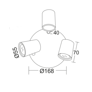 Aca-Lighting ΣΠΟΤ III ΡΟΖΕΤΑ ΛΕΥΚΟ ΜΑΤ 3ΧGU10 ORFEAS