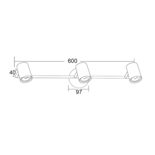 Aca-Lighting ΣΠΟΤ III ΜΑΥΡΟ ΜΑΤ 3ΧGU10 ORFEAS