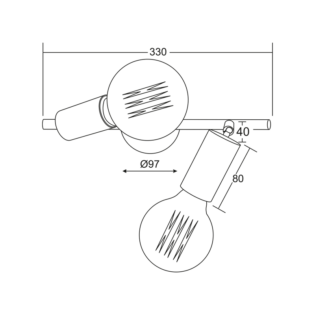 Aca-Lighting ΕΠΙΤΟΙΧΟ Φ/Σ 2ΧΕ27 ΜΑΥΡΟ ΜΑΤ ΜΕΤΑΛΛΙΚΟ 3,3X9,7X17CM MOHICANS