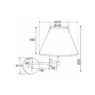 Aca-Lighting ΑΠΛΙΚΑ ΞΕΝΟΔΟΧΕΙΟΥ ΜΕ ΜΑΥΡΟ ΚΑΠΕΛΟ 1ΧΕ27 SUWON