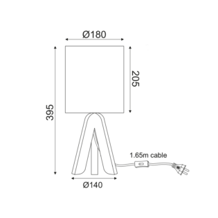 Aca-Lighting ^ΕΠΙΤΡΑΠΕΖΙΟ Φ/Σ 1ΧΕ14 ΞΥΛΟ+ΕΚΑΙ ΑΜΠΑΖΟΥΡ Φ18XH40CM PICCOLO