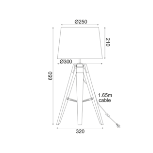 Aca-Lighting ^ΕΠΙΤΡΑΠΕΖΙΟ Φ/Σ 1ΧΕ27 ΞΥΛΟ+ΜΑΥΡΟ ΑΜΠΑΖΟΥΡ+ΟΡΕΙΧΑΛΚΟ ΜΕΤΑΛΛΟ Φ30XH65CM MOUSSE