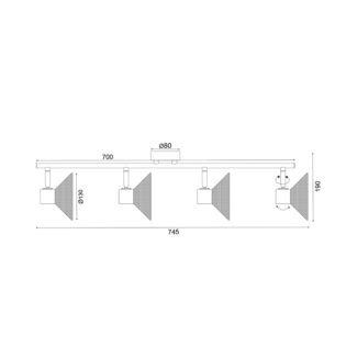 Aca-Lighting ΕΠΙΤΟΙΧΟ Φ/Σ 4ΧΕ14 PALOMA ΜΑΥΡΟ ΜΕΤΑΛΛΙΚΟ 75X13X19CM