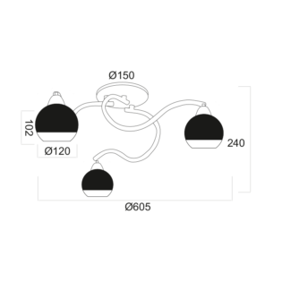 Aca-Lighting ΟΡΟΦΗΣ ΓΥΑΛΙ ΧΡΩΜΙΟ – ΔΙΑΦΑΝΕΣ 3ΧE27 ALIEN