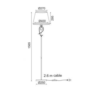 Aca-Lighting Φ/Σ ΔΑΠΕΔΟΥ 1ΧΕ27 ΜΕΤΑΛ. ΧΡΥΣΟΧΑΛΚΙΝΟ+ΜΑΥΡΟ ΑΜΠΑΖ. Φ40Χ157CM BASILICO