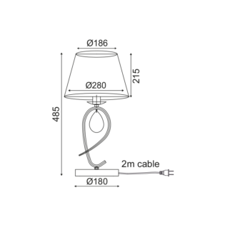 Aca-Lighting ΠΟΡΤΑΤΙΦ 1ΧΕ27 ΜΕΤΑΛ. ΧΡΥΣΟΧΑΛΚΙΝΟ+ΜΑΥΡΟ ΑΜΠΑΖΟΥΡ Φ28ΧΗ49CM BASILICO