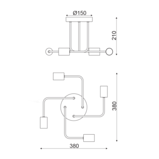 Aca-Lighting Φ/Σ ΟΡΟΦΗΣ 4XE27 ΜΕΤΑΛΛΙΚΟ ΜΑΥΡΟ ΜΑΤ Φ44XH21CM COBRA