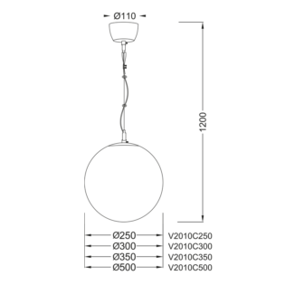 Aca-Lighting ΜΠΑΛΑ Φ25 ΟΠΑΛ (ΝΙΚΕΛ ΛΕΠΤΟΜ.) LUNA