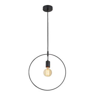 Aca-Lighting ΚΡΕΜΑΣΤΟ ΜΕΤΑΛΛΙΚΟ 1ΧΕ27 ΜΑΥΡΟΣ ΚΥΚΛΟΣ Φ35cm TWIGGY