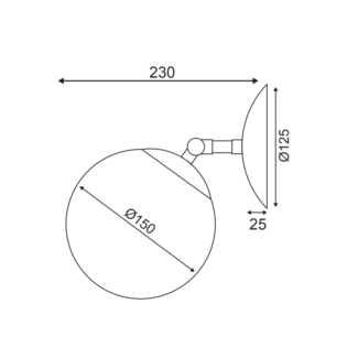 Aca-Lighting ΕΠΙΤΟΙΧΙΟ Φ/Σ 1ΧΕ27 ΜΕΤΑΛΛΙΚΟ+ΟΠΑΛ ΓΥΑΛΙ Φ15Χ23ΧΗ15CM THETIS