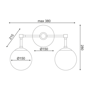 Aca-Lighting ΕΠΙΤΟΙΧΙΟ Φ/Σ 2ΧΕ27 ΜΕΤΑΛΛΙΚΟ+ΟΠΑΛ ΓΥΑΛΙ 38X21,5ΧΗ28CM THETIS