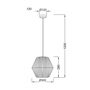 Aca-Lighting ΚΡΕΜΑΣΤΟ Φ/Σ 1ΧΕ27 ΣΧΟΙΝΙ ΛΕΥΚΟ Φ30ΧΗ120CM PERU