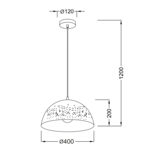 Aca-Lighting ΚΡΕΜΑΣΤΟ Φ/Σ 1ΧΕ27 ΜΕΤΑΛ.ΛΕΥΚO ΟΡΕΙΧΑΛ ΔΙΑΒΡΩΜΕΝΟ Φ40ΧΗ120CM PLANETARIO