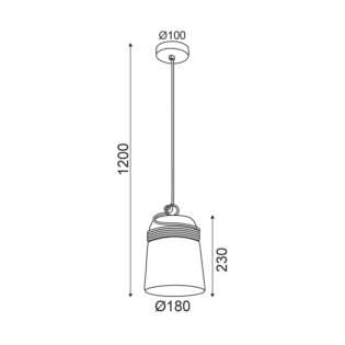 Aca-Lighting ΚΡΕΜΑΣΤΟ Φ/Σ 1ΧΕ27 ΤΣΙΜΕΝΤΟ+ΥΦΑΣΜΑΤΙΝΟ ΚΑΛΩΔΙΟ Φ18ΧΗ120CM ELVIS