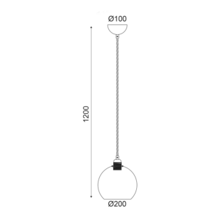 Aca-Lighting ΚΡΕΜΑΣ Φ/Σ 1ΧΕ27 ΔΙΑΦΑΝ ΓΥΑΛ+ΧΡΥΣΗ ΜΕΤΑΛ.ΑΝΑΡΤΗΣΗ Φ20ΧΗ120CM PYTHIA