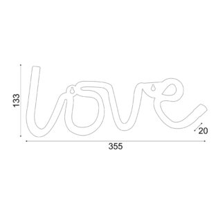 Aca-Lighting LOVE, 118 NEON LED ΛΑΜΠΑΚΙΑ ΜΕ ΜΠΑΤΑΡΙΑ (3xAA)/USB, WW, IP20, 35.5x2x13cm