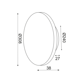 Aca-Lighting ΕΠΙΤ Φ/Σ LED 15W 3000Κ ΑΠΟΧΡ.ΤΣΙΜΕΝΤΟΥ MDF ΚΥΚΛΟΣ Φ30ΧΗ3,6CM ECLIPSE