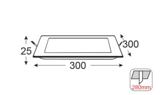 Aca-Lighting LED PANEL ΧΩΝ. ΤΕΤΡ. 26W 3.000K 1940Lm 230V 300mm Ra80