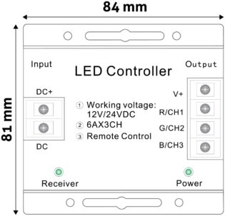 atc Avide LED Ταινία 12V 216W RGB 6 Πλήκτρα RF Τηλεχειριστήριο Αφής και Ελεγκτής