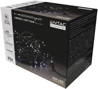atc Entac Χριστουγεννιάτικα Λαμπάκια Επέκταση IP44 240 LED Θερμό 24m (Χωρίς Τροφοδοτικό)